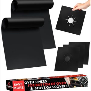 Oven Liner - 2 Pack Large with Stove Burner Covers - 4 Pack