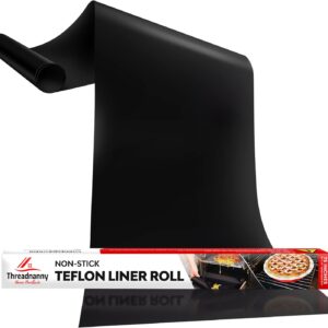 Teflon Liner Roll for Ovens, Stovetops & Grills (75” x 17”) - Custom Cut to Size & Shape Needed - Versatile Non-Stick Teflon Mat, Can Use As Oven Liner, Grill Mat, Stovetop Cover, Baking Sheet