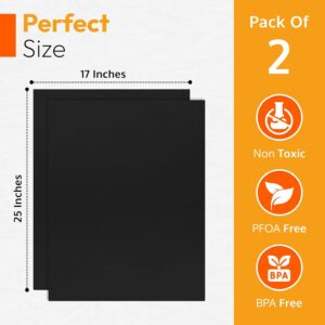 2 Pack Large Teflon Oven Liners 17x25 Nonstick BPA Free