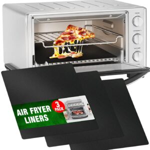 Toaster Oven Liners Reusable for Ninja Air Fryer Bottom Heat Resistant Mat 3 Pack, Compatible with Cuisinart Air Fryer Toaster Oven 12"x12" Airfryer Liner, Heavy Duty Nonstick Square Mats