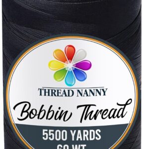 X-Large Cones Embroidery Bobbin Thread Black - 60wt for Machine Embroidery and Sewing Machines LintFree - 5500 Yards Each