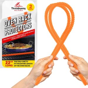 Silicone Oven Guards for Racks, Heat Resistant Oven Rack Shields, Stove Edge Protectors Against Burns and Scars, Range Guards for Inside The Range, Silicone Edge Protectors 22" Orange