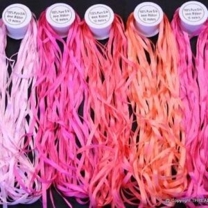New 7mm Size ThreadNanny 5 Spools of 100% Pure Silk Ribbons - Pink Tones - 50 MTS x 7mm