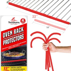 Premium Oven Rack Protector Shields - 22 Inch Full Size 4 Pack - Guards for Inside the Range, Ovens Rack Covers for Safety Essential Kitchen Accessories for Apartment Living