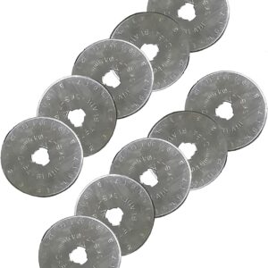 10 Blades 45mm Replacement Rotary Cutter Blades Straight Works with OLFA, FISKARS, Clover and Other Cutters for Quilting, Scrap Booking, Leather, Vinyl etc ThreadNanny Brand