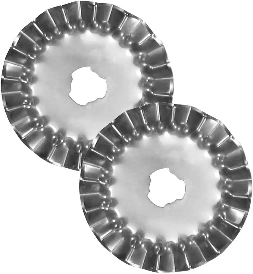 45mm Decorative Rotary Cutter Blades Right Handed, Pinking (2 Blades), Works with OLFA, FISKARS, Clover and Other Cutters for Quilting, Scrap Booking, Leather, Vinyl etc from Threadnanny